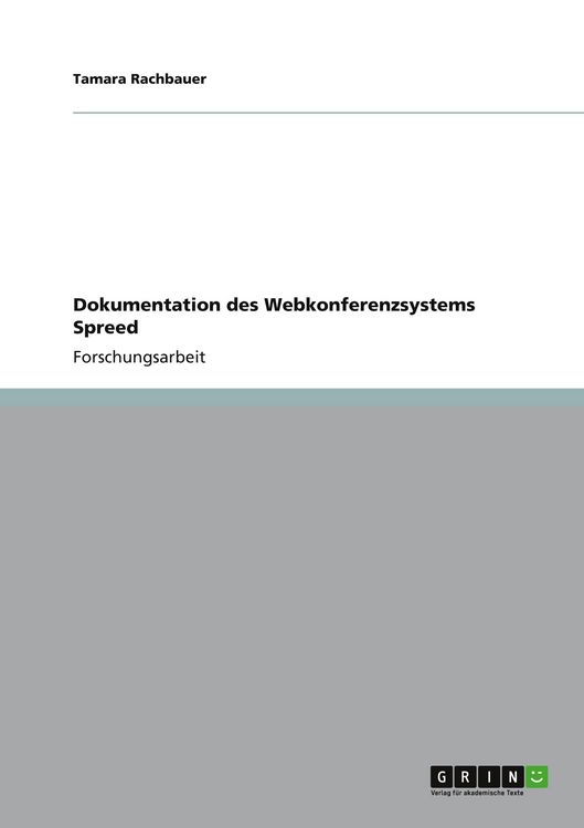 Produktbild: Dokumentation des Webkonferenzsystems Spreed