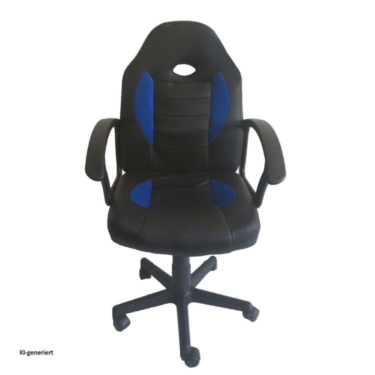 Produktbild: HTI-Living Schreibtischstuhl Junior h&ouml;henverstellbar ergonomischer Drehstuhl Schwarz-Blau
