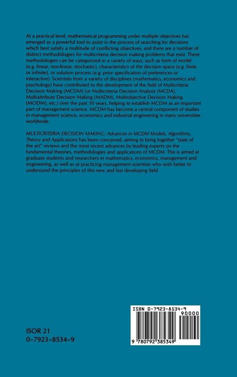 Produktbild: Multicriteria Decision Making