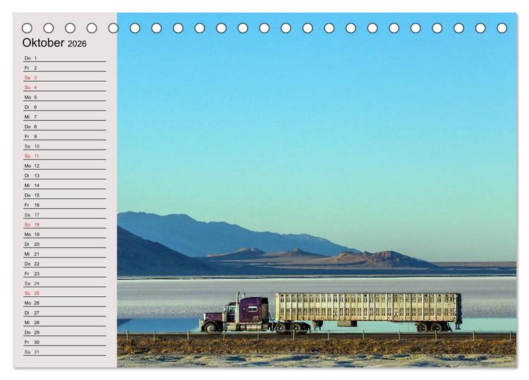 Produktbild: US-Trucks. Faszination Langhauber (Tischkalender 2026 DIN A5 quer), CALVENDO Monatskalender