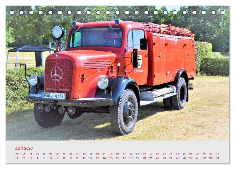 Produktbild: Oldtimer-FEUERWEHR (Tischkalender 2026 DIN A5 quer), CALVENDO Monatskalender