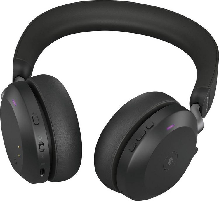 Produktbild: Jabra Evolve2 75 Over Ear Headset kabelgebunden Schwarz Batterieladeanzeige, Mikrofon-Stummschaltung Telefon