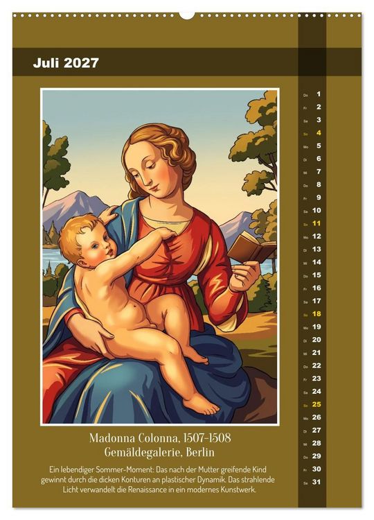 Produktbild: Raffael 2.0, Renaissance-Madonnen als Graphic Novel (Wandkalender 2027 DIN A2 hoch), CALVENDO Monatskalender