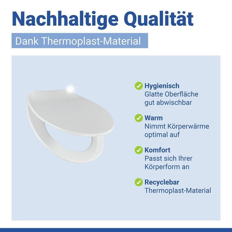 Produktbild: WC Sitz Mod. Kos Wei&szlig;, Toilettendeckel mit Absenkautomatik