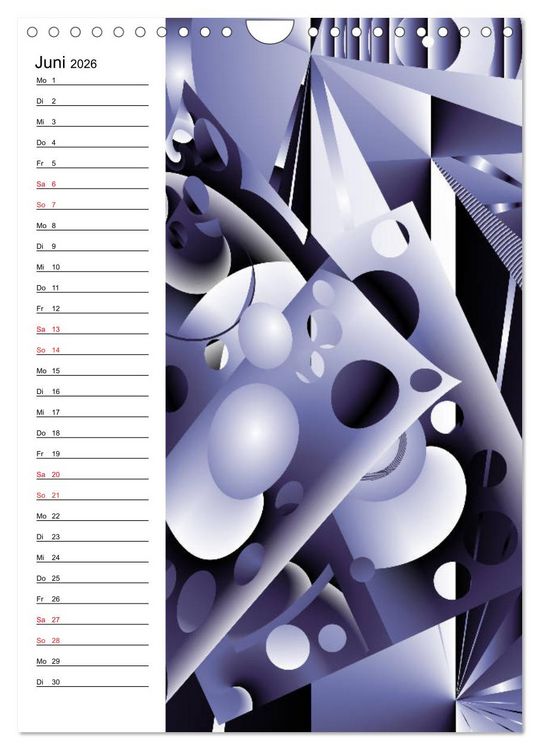 Produktbild: Geometrische Raumeindr&uuml;cke Planer (Wandkalender 2026 DIN A4 hoch), CALVENDO Monatskalender