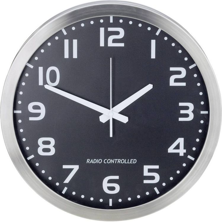 Produktbild: M601508 Funk Wanduhr 40cm Aluminium