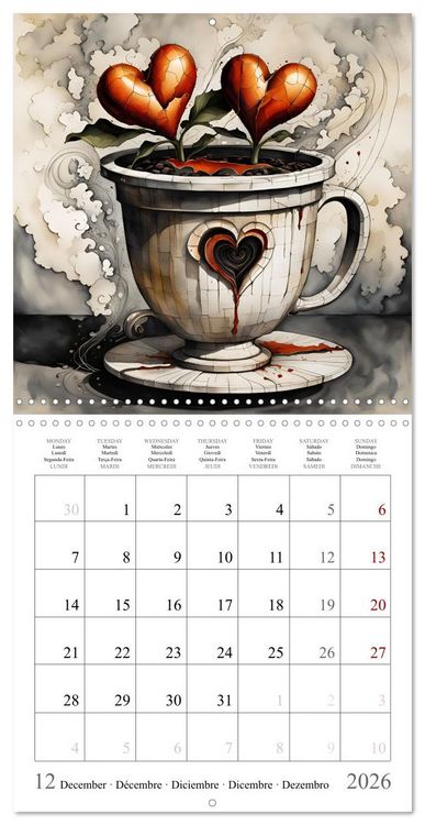 Produktbild: Enchanting mugs (Wall Calendar 2026 12 &times; 12 Inch) CALVENDO 12 Month Wall Calendar