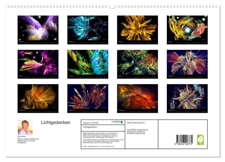 Produktbild: Lichtgedanken (hochwertiger Premium Wandkalender 2026 DIN A2 quer), Kunstdruck in Hochglanz