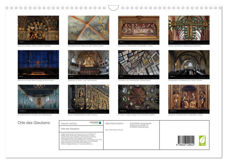 Produktbild: Orte des Glaubens (Wandkalender 2026 DIN A3 quer), CALVENDO Monatskalender