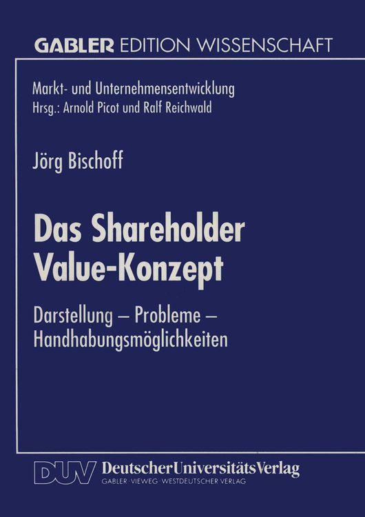 Produktbild: Das Shareholder Value-Konzept