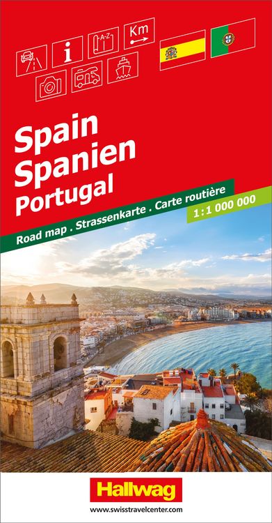 Produktbild: Hallwag Strassenkarte Spanien, Portugal 1:1 Mio.