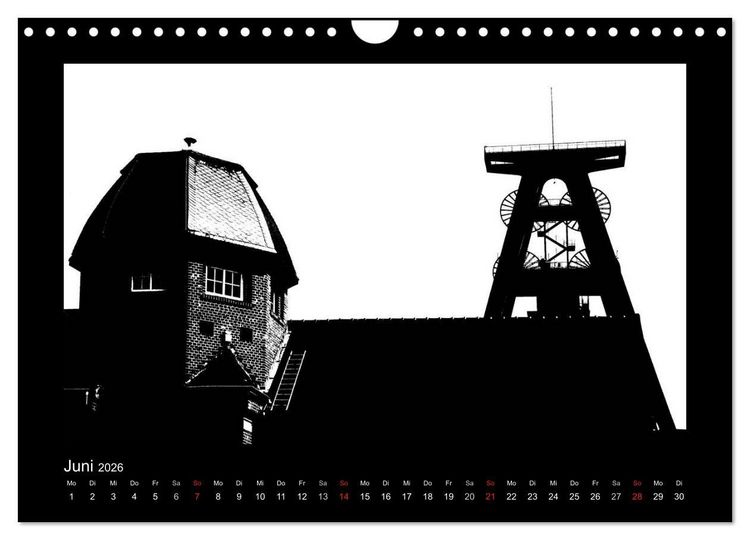 Produktbild: Ruhrpott und Niederrhein in Schwarzwei&szlig; (Wandkalender 2026 DIN A4 quer), CALVENDO Monatskalender