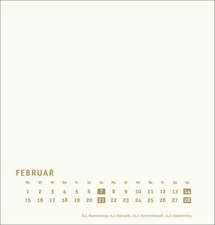 Produktbild: Premium-Bastelkalender gold mittel 2027
