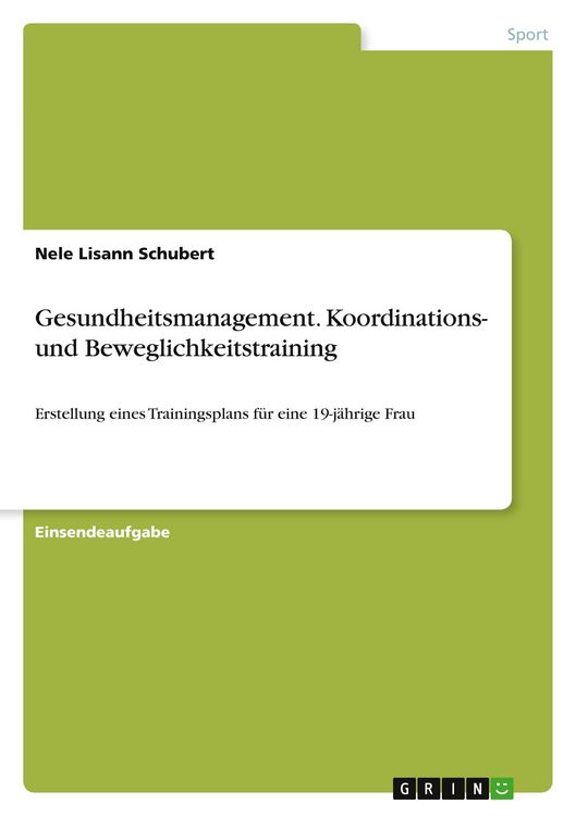 Produktbild: Gesundheitsmanagement. Koordinations- und Beweglichkeitstraining