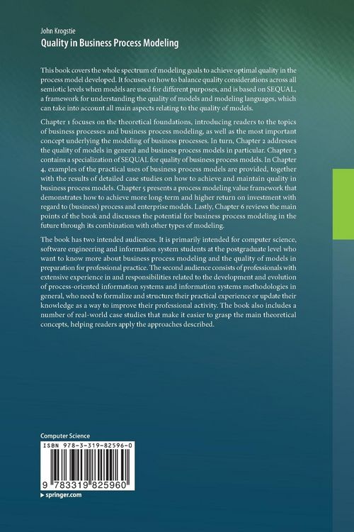 Produktbild: Quality in Business Process Modeling