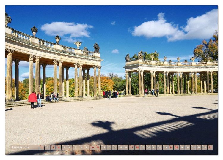 Produktbild: Sanssouci - Ohne Sorge - Schloss und Park (Tischkalender 2026 DIN A5 quer), CALVENDO Monatskalender
