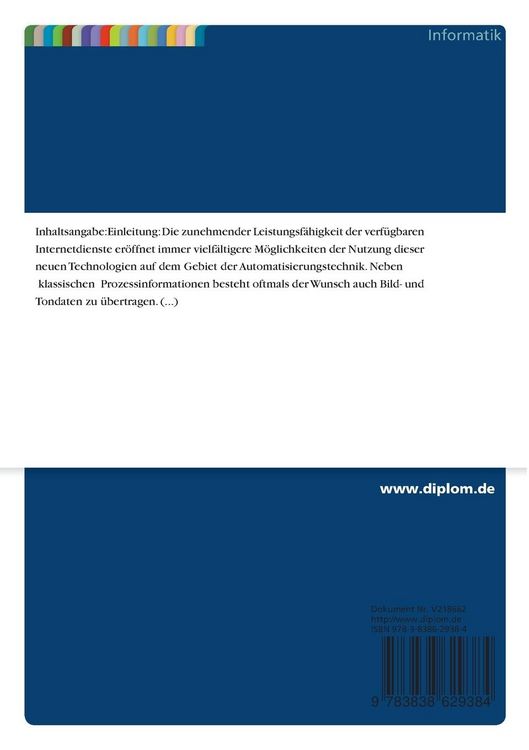 Produktbild: &Uuml;bertragung von multimedialen Prozessdaten &uuml;ber das Internet