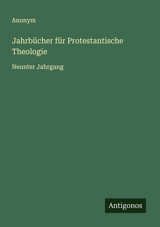 Produktbild: Jahrb&uuml;cher f&uuml;r Protestantische Theologie