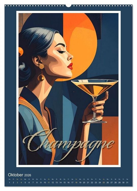 Produktbild: Art-D&eacute;co Vintage-Poster (Wandkalender 2026 DIN A2 hoch), CALVENDO Monatskalender