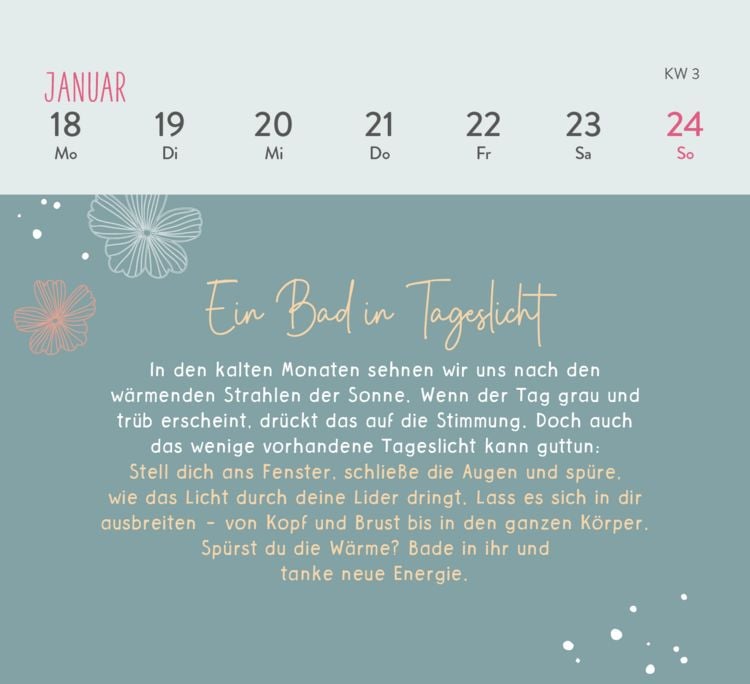 Produktbild: Mini-Wochenkalender 2027: Einatmen. Ausatmen. Sein.