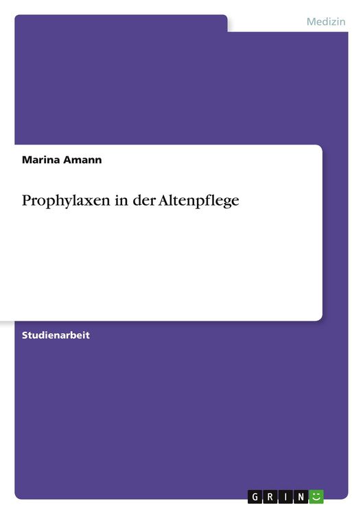 Produktbild: Prophylaxen in der Altenpflege