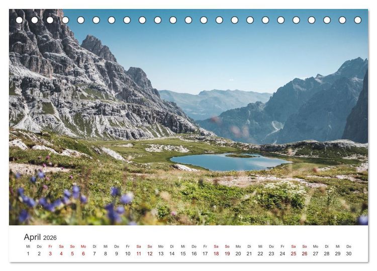 Produktbild: Alpen - Highlight eines beeindruckenden Gebirges (Tischkalender 2026 DIN A5 quer), CALVENDO Monatskalender