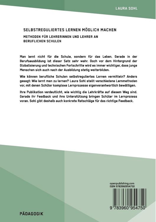 Produktbild: Selbstreguliertes Lernen m&ouml;glich machen. Methoden f&uuml;r Lehrerinnen und Lehrer an beruflichen Schulen