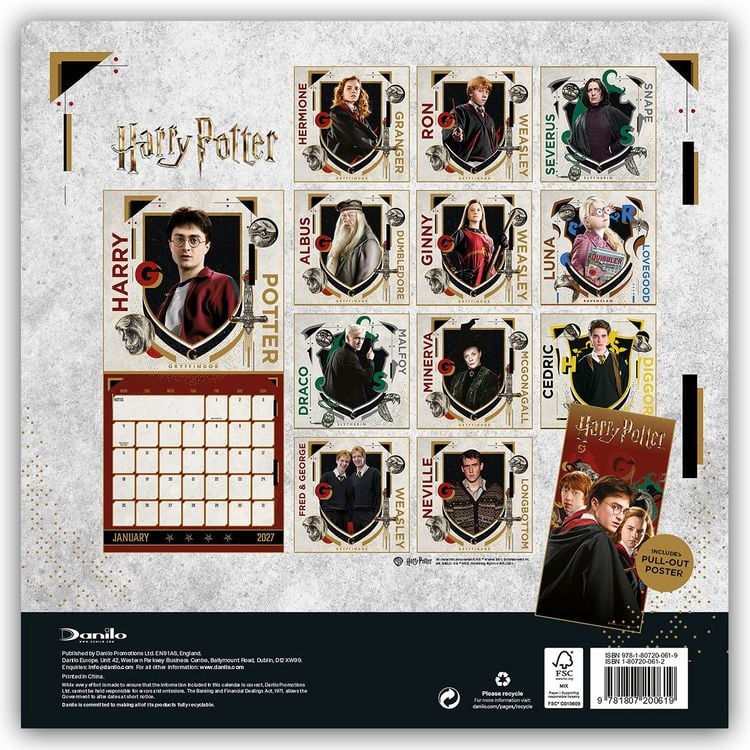 Produktbild: Harry Potter &ndash; Offizieller Kalender 2027 &ndash; Wandkalender