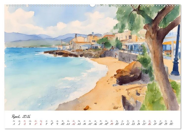 Produktbild: Kretas einladende Urlaubsorte (hochwertiger Premium Wandkalender 2026 DIN A2 quer), Kunstdruck in Hochglanz