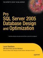 Produktbild: Pro SQL Server 2005 Database Design and Optimization