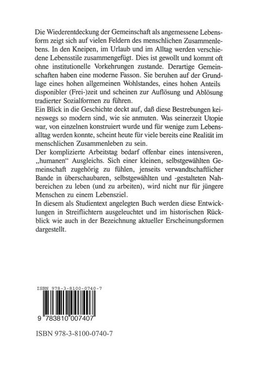 Produktbild: Gemeinschaftsformen in der modernen Stadt