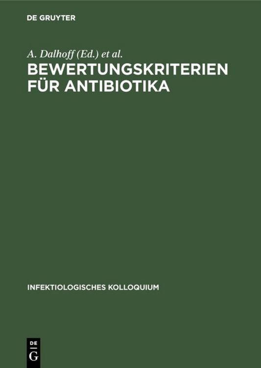 Produktbild: Bewertungskriterien f&uuml;r Antibiotika