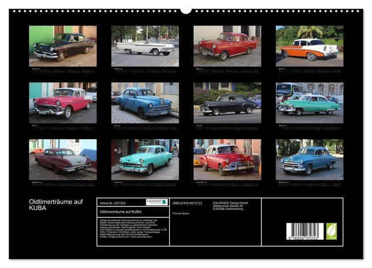 Produktbild: Oldtimertr&auml;ume auf KUBA (hochwertiger Premium Wandkalender 2026 DIN A2 quer), Kunstdruck in Hochglanz