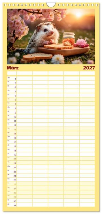 Produktbild: Familienplaner 2027 - Stachelstars mit 5 Spalten (Wandkalender, 21 x 45 cm) CALVENDO