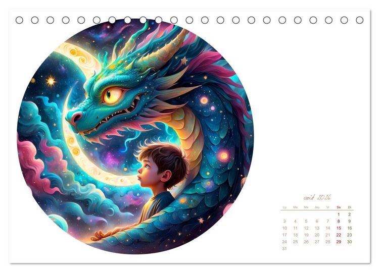 Produktbild: La col&egrave;re des dragons (Calendrier de bureau 2026 DIN A5 vertical), CALVENDO calendrier mensuel