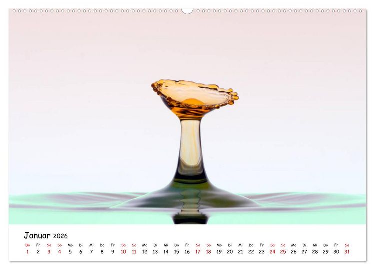 Produktbild: Wassertropfen - Kunstwerke der Natur (hochwertiger Premium Wandkalender 2026 DIN A2 quer), Kunstdruck in Hochglanz
