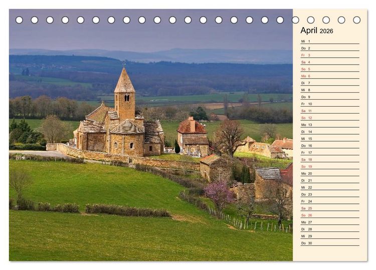Produktbild: Burgund - Das gr&uuml;ne Herz Frankreichs (Tischkalender 2026 DIN A5 quer), CALVENDO Monatskalender