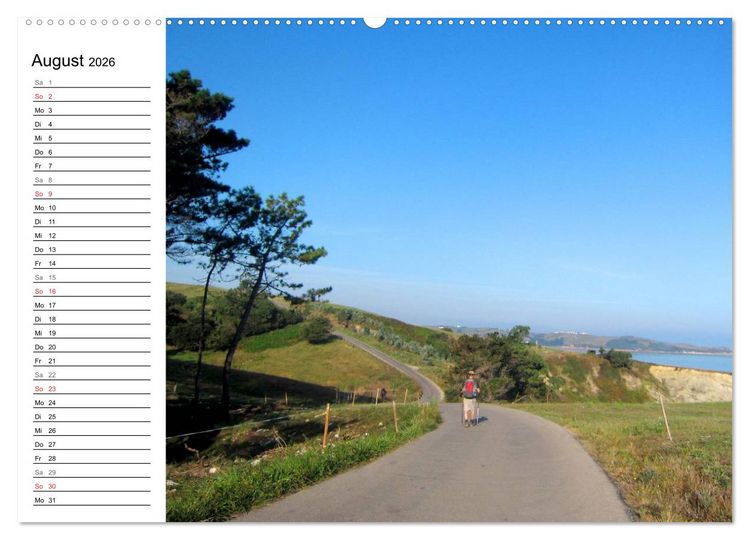 Produktbild: Camino del norte - K&uuml;stenweg (hochwertiger Premium Wandkalender 2026 DIN A2 quer), Kunstdruck in Hochglanz