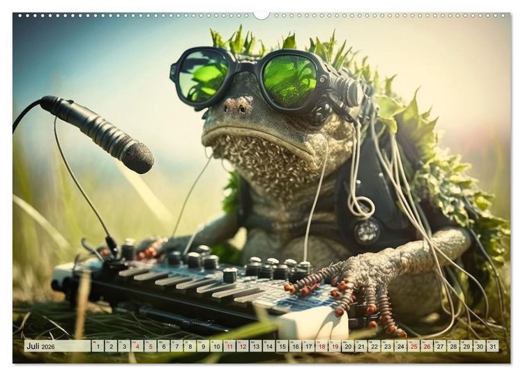 Produktbild: Frosch Konzert (hochwertiger Premium Wandkalender 2026 DIN A2 quer), Kunstdruck in Hochglanz