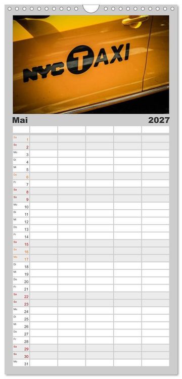 Produktbild: Familienplaner 2027 - New York Shoots mit 5 Spalten (Wandkalender, 21 x 45 cm) CALVENDO