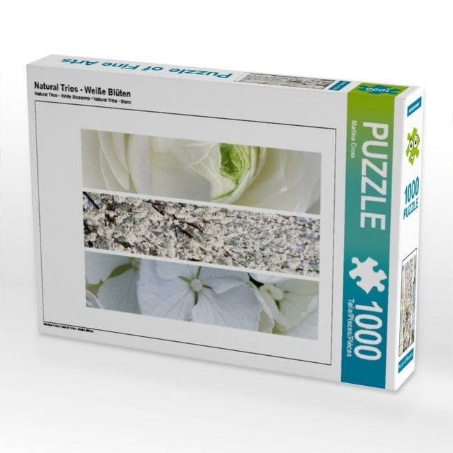 Produktbild: CALVENDO Puzzle Natural Trios - Wei&szlig;e Bl&uuml;ten | 1000 Teile Lege-Gr&ouml;&szlig;e 64x48cm Foto-Puzzle f&uuml;r gl&uuml;ckliche Stunden