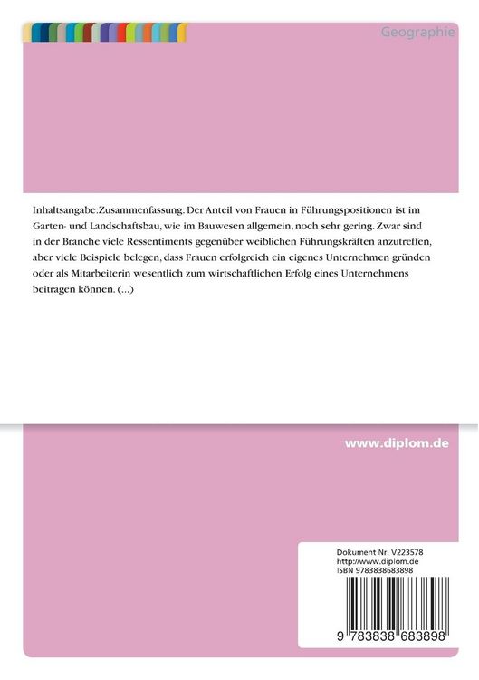 Produktbild: Erfolgsfaktoren weiblicher F&uuml;hrungskr&auml;fte im Garten- und Landschaftsbau