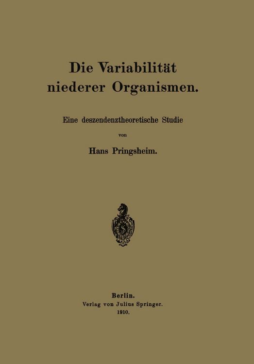 Produktbild: Die Variabilit&auml;t niederer Organismen