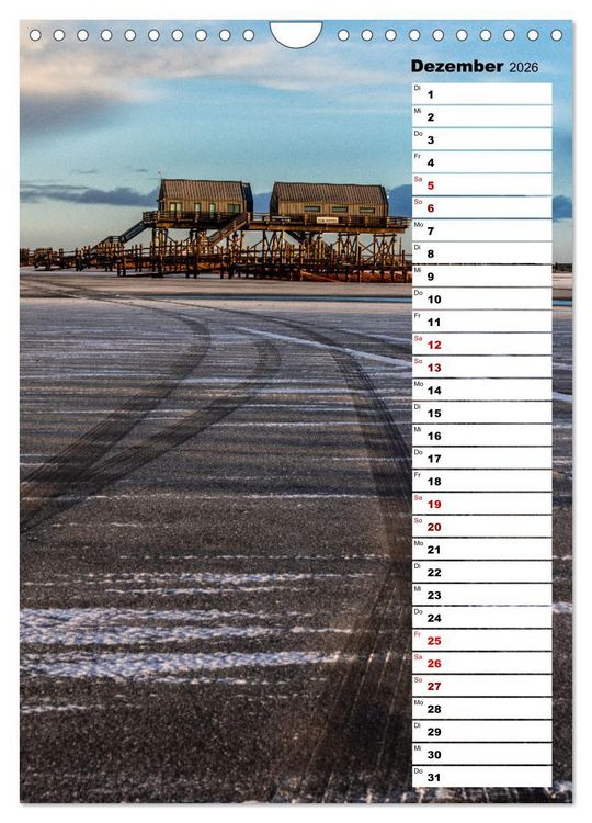 Produktbild: Westk&uuml;ste - Zwischen St. Peter Ording, B&uuml;sum und Elbe (Wandkalender 2026 DIN A4 hoch), CALVENDO Monatskalender