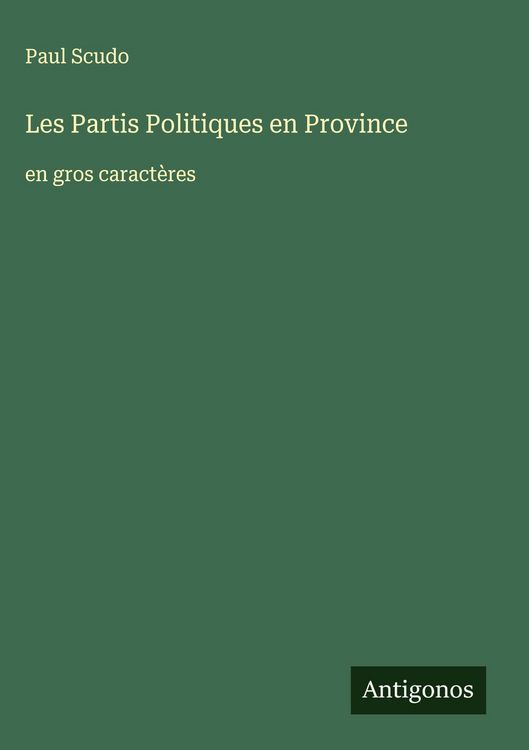 Produktbild: Les Partis Politiques en Province