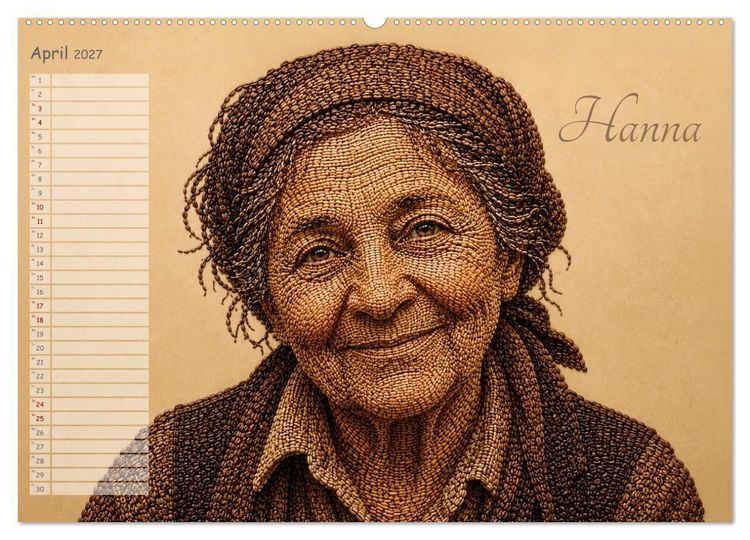 Produktbild: Kaffeetypen - Charakterk&ouml;pfe aus Bohnen (hochwertiger Premium Wandkalender 2027 DIN A2 quer), Kunstdruck in Hochglanz