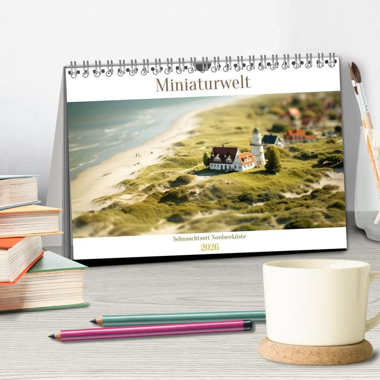 Produktbild: Miniaturwelt - Sehnsuchtsort Nordseek&uuml;ste (Tischkalender 2026 DIN A5 quer), CALVENDO Monatskalender