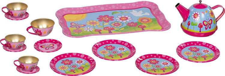 Produktbild: Teeservice aus Blech Funky Flowers