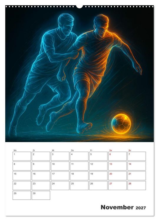 Produktbild: Vision Fu&szlig;ball Licht - Kraft - Spiel (hochwertiger Premium Wandkalender 2027 DIN A2 hoch), Kunstdruck in Hochglanz