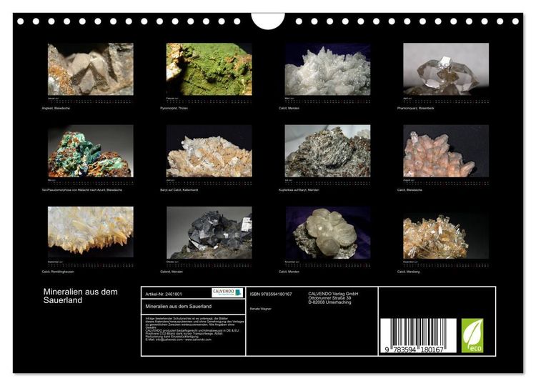 Produktbild: Mineralien aus dem Sauerland (Wandkalender 2027 DIN A4 quer), CALVENDO Monatskalender